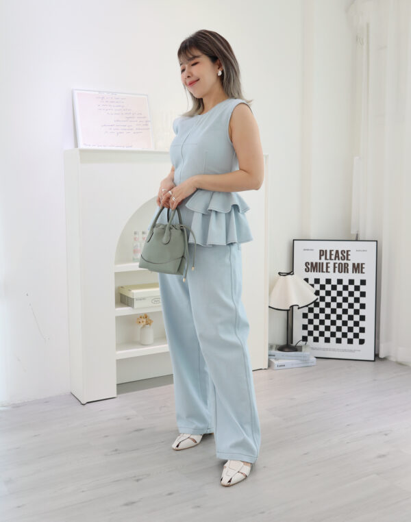 Pantalon Lumière 夏日高腰直筒牛仔褲｜薄霧藍