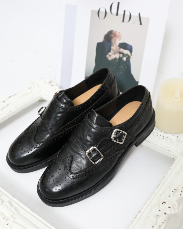 Oxford Nuit 軟墊幾何真皮牛津鞋｜黑夜步伐